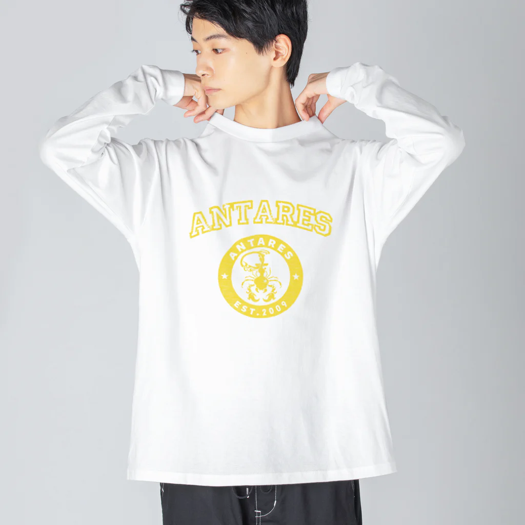 AntaresShishaの三鷹アンタレス　単色ロゴ　黄色 ビッグシルエットロングスリーブTシャツ