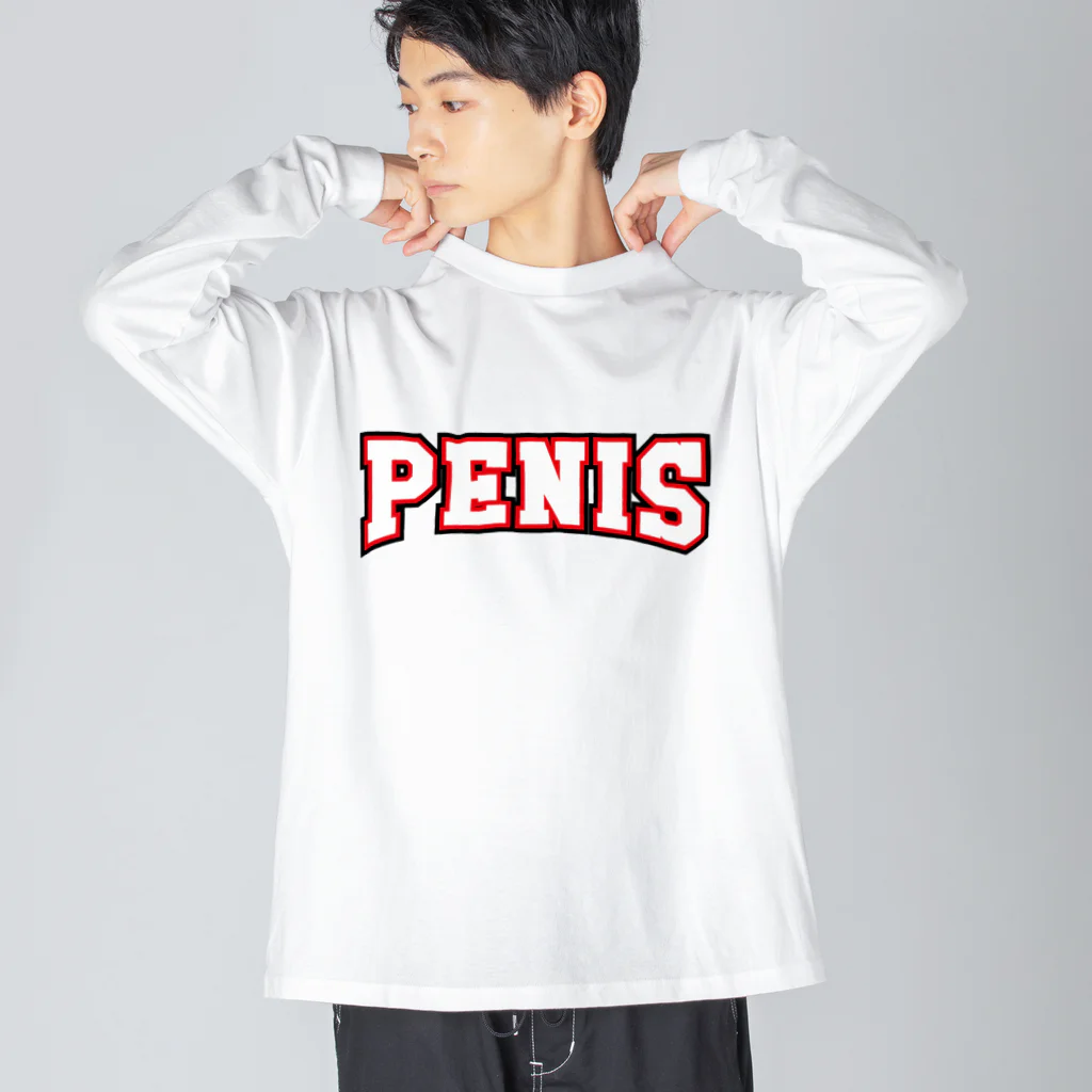 下ネタショップ『下品堂』のPENISロゴ ビッグシルエットロングスリーブTシャツ