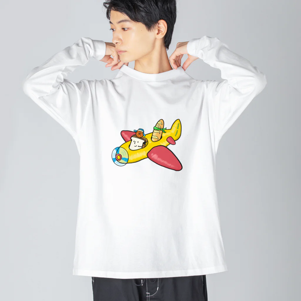 とことこ(パンの人)の空飛ぶパン ビッグシルエットロングスリーブTシャツ