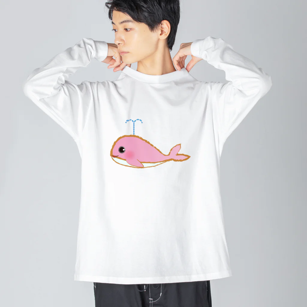 chicodeza by suzuriのピンククジラ Big Long Sleeve T-Shirt