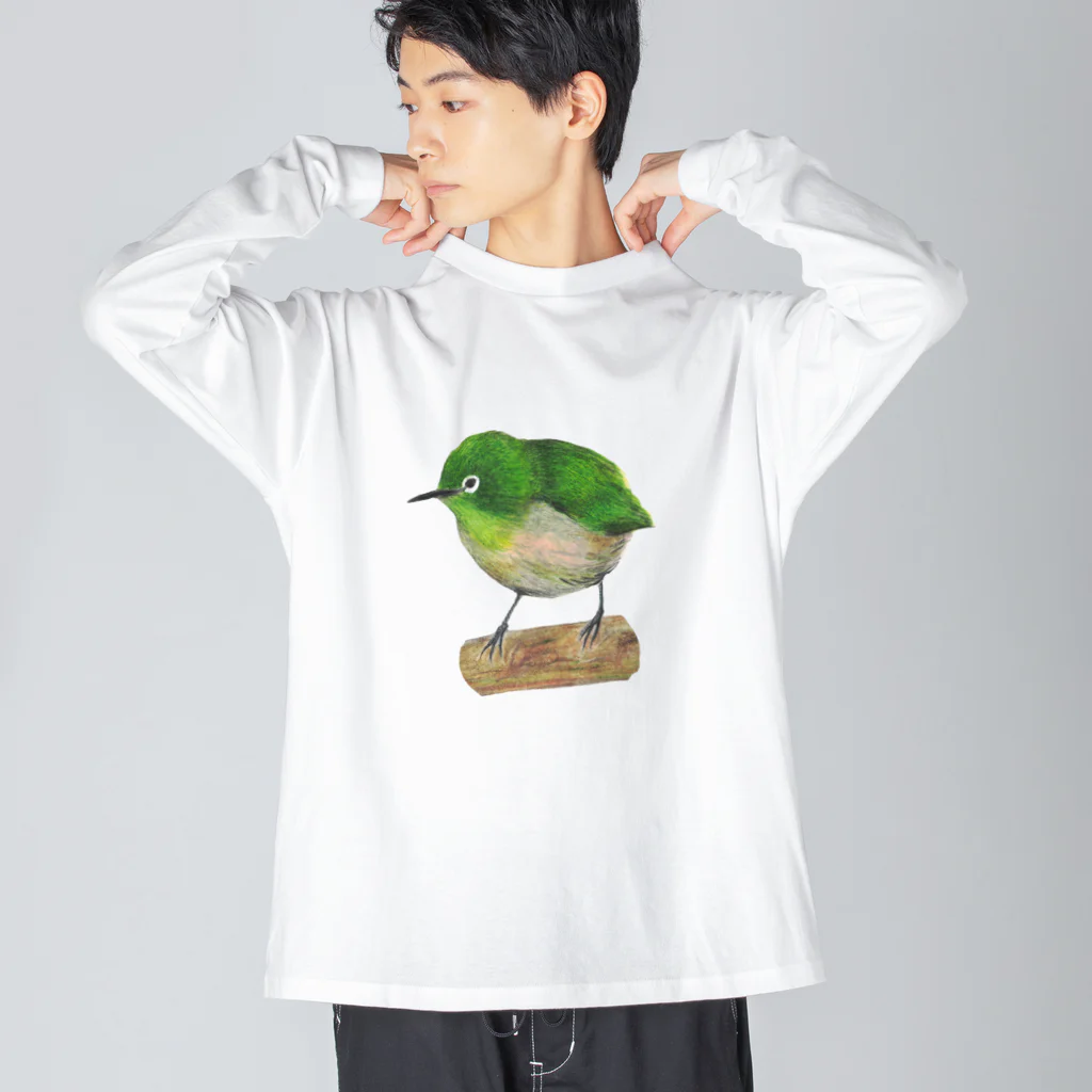 森図鑑の[森図鑑] メジロ Big Long Sleeve T-Shirt