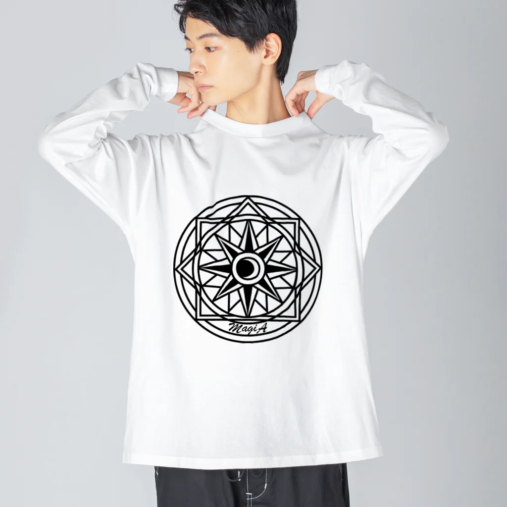 MagiAの月と太陽の魔法陣ロゴ ビッグシルエットロングスリーブTシャツ