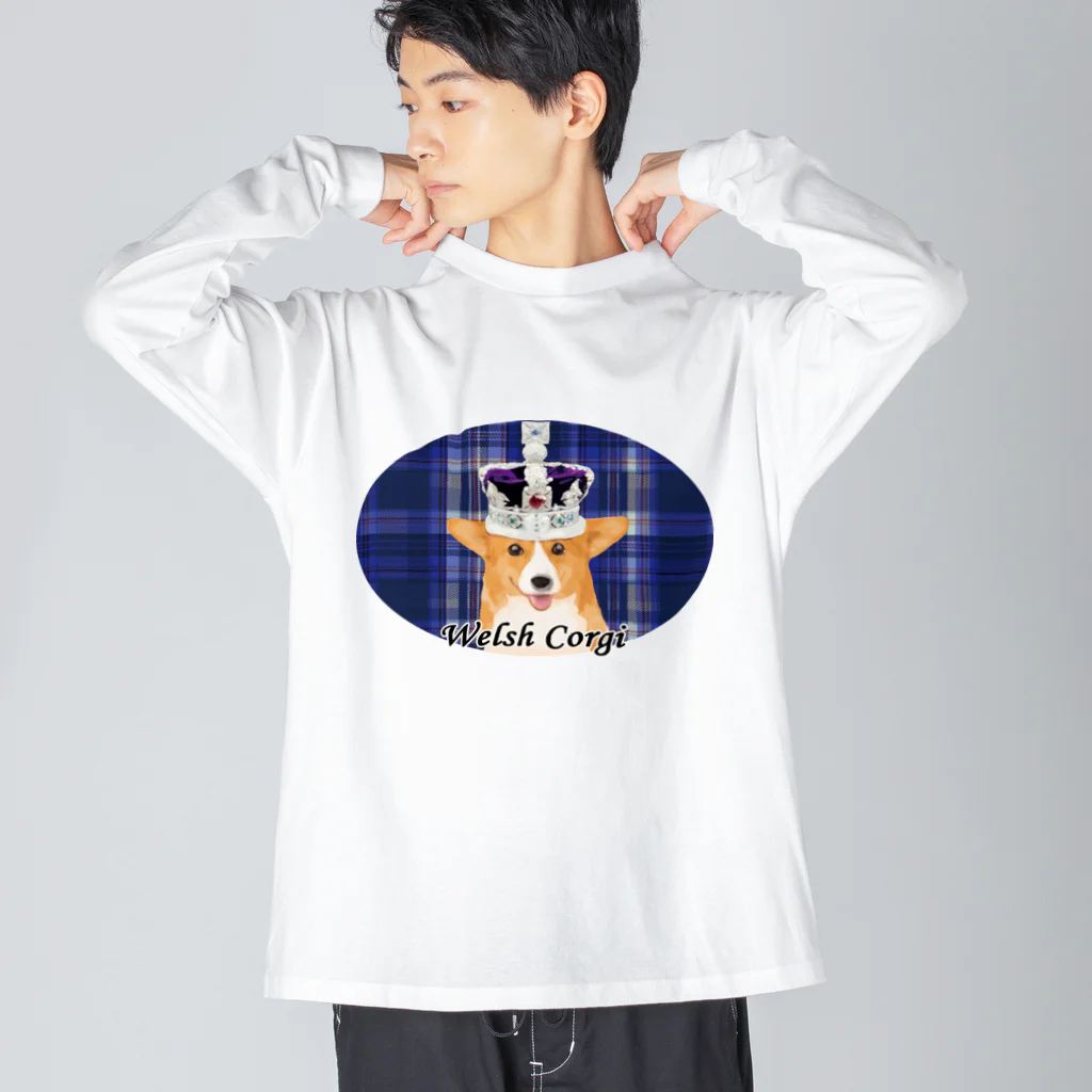 犬グッズの店しえるぶるーのロイヤルコーギー Big Long Sleeve T-Shirt