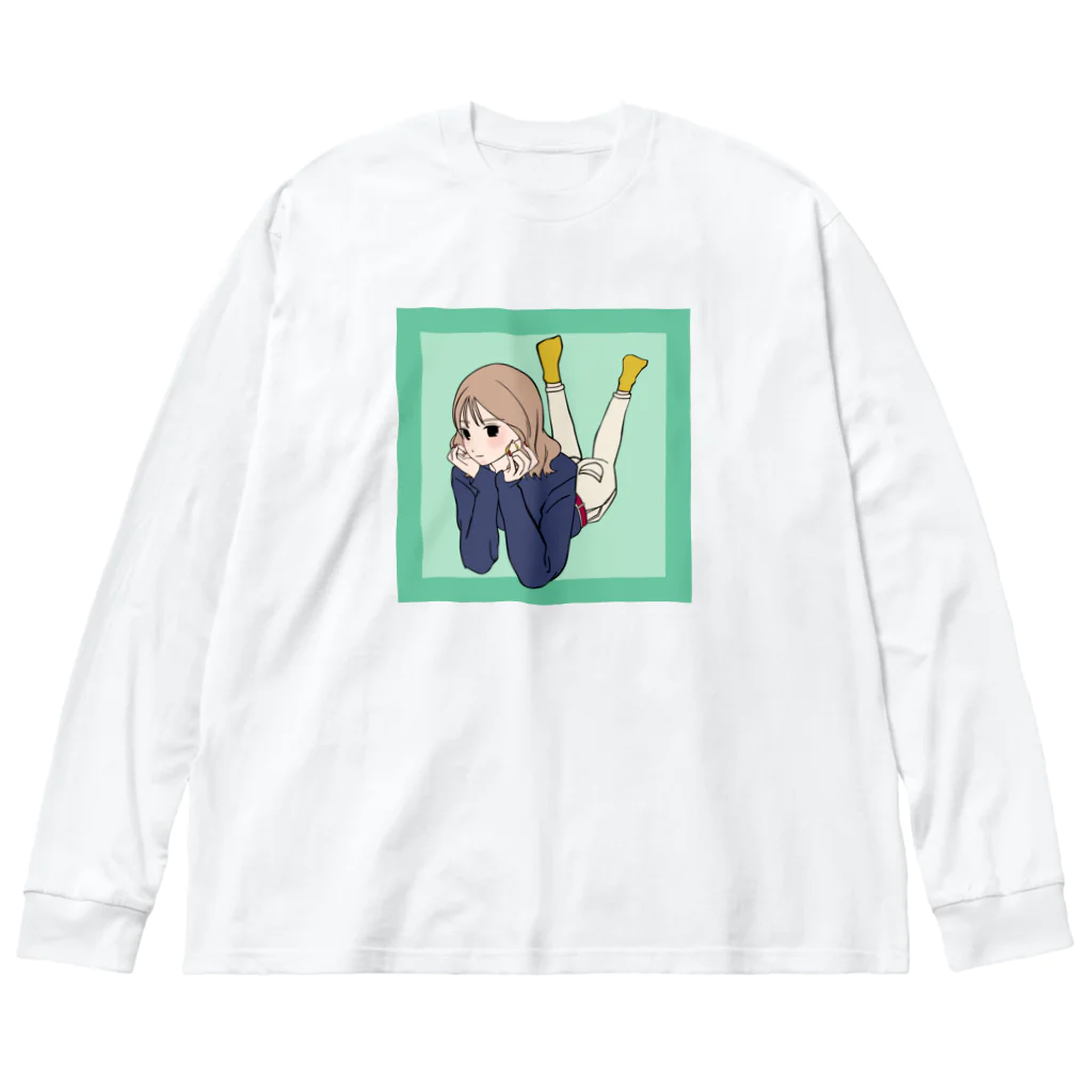 世夏綾那のレトロ韓国ガール♡ Big Long Sleeve T-Shirt