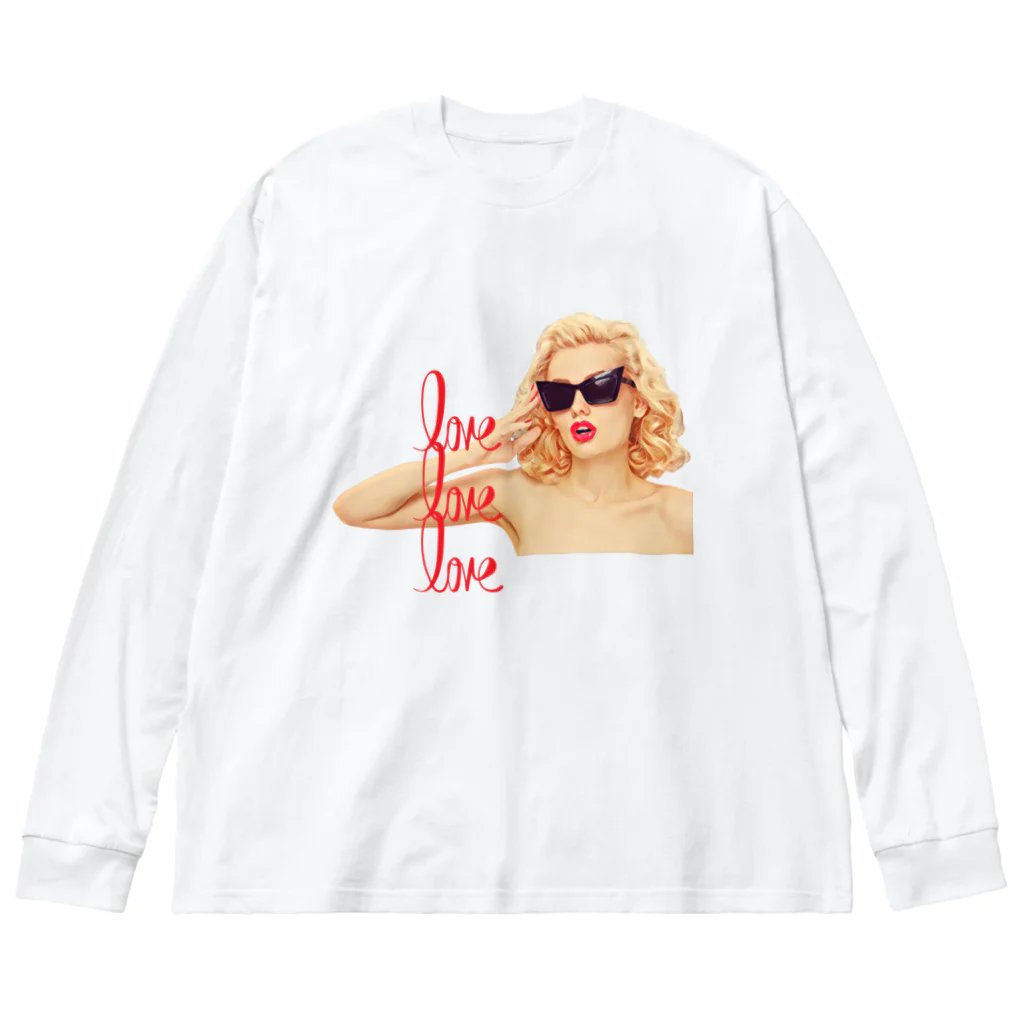 aoi.aoのlove, love, love - Sexy Woman Big Long Sleeve T-Shirt