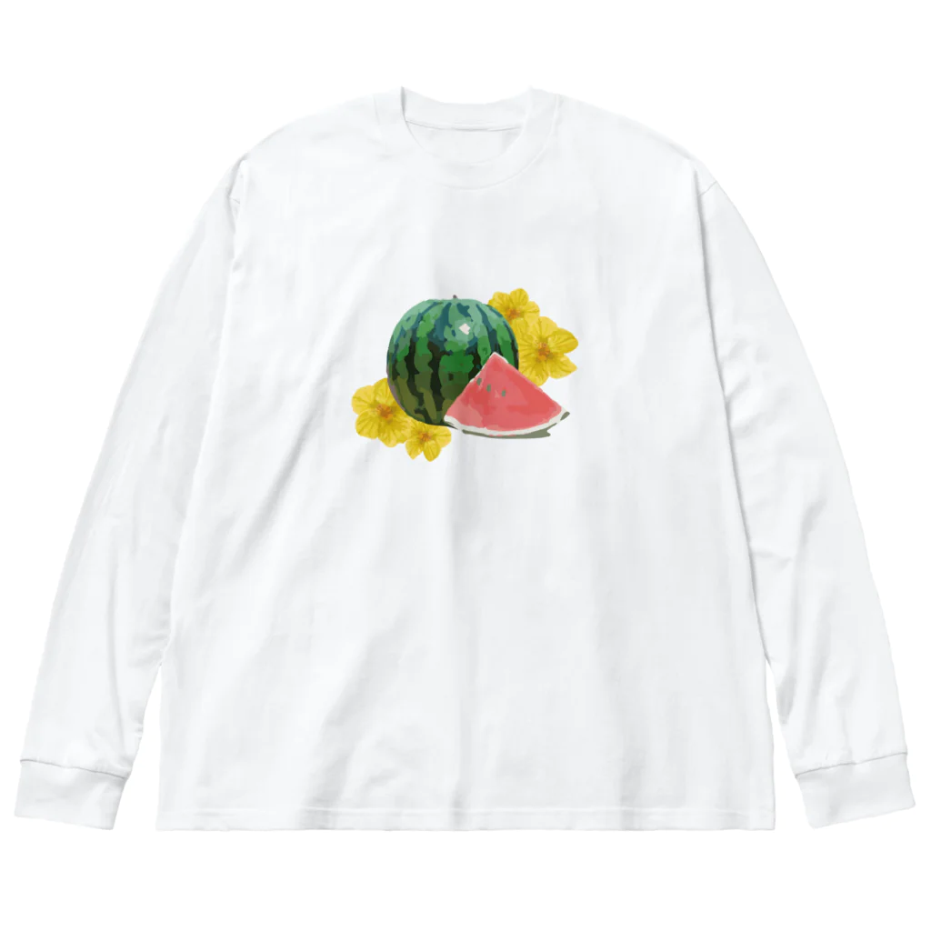 cheat omeletteのスイカの花 Big Long Sleeve T-Shirt