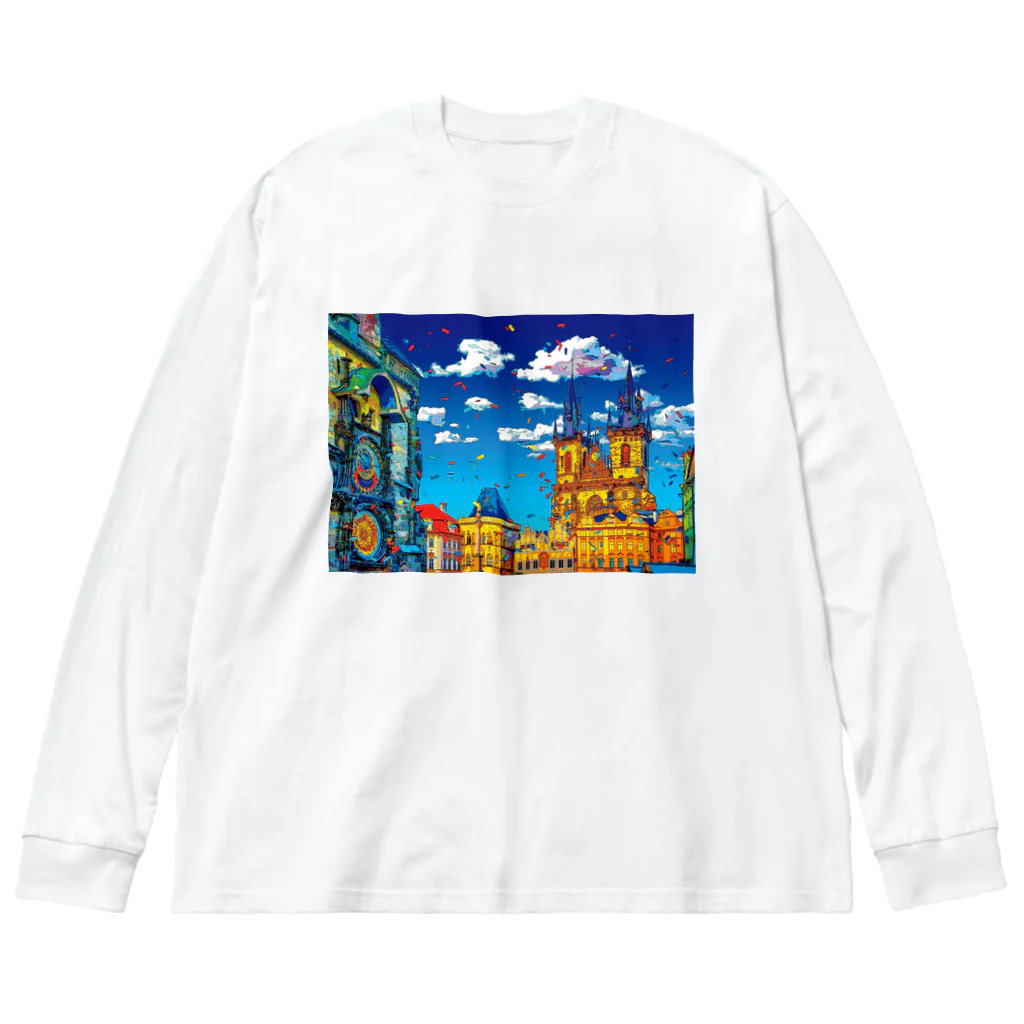 GALLERY misutawoのチェコ プラハの天文時計とティーン教会 Big Long Sleeve T-Shirt