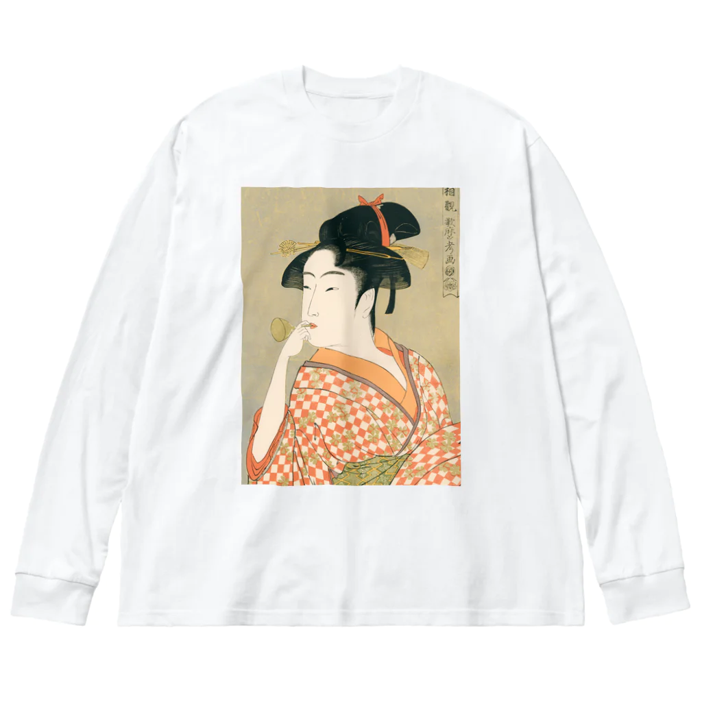 寿めでたや(ukiyoe)のUkiyoe　Utamaro ビッグシルエットロングスリーブTシャツ