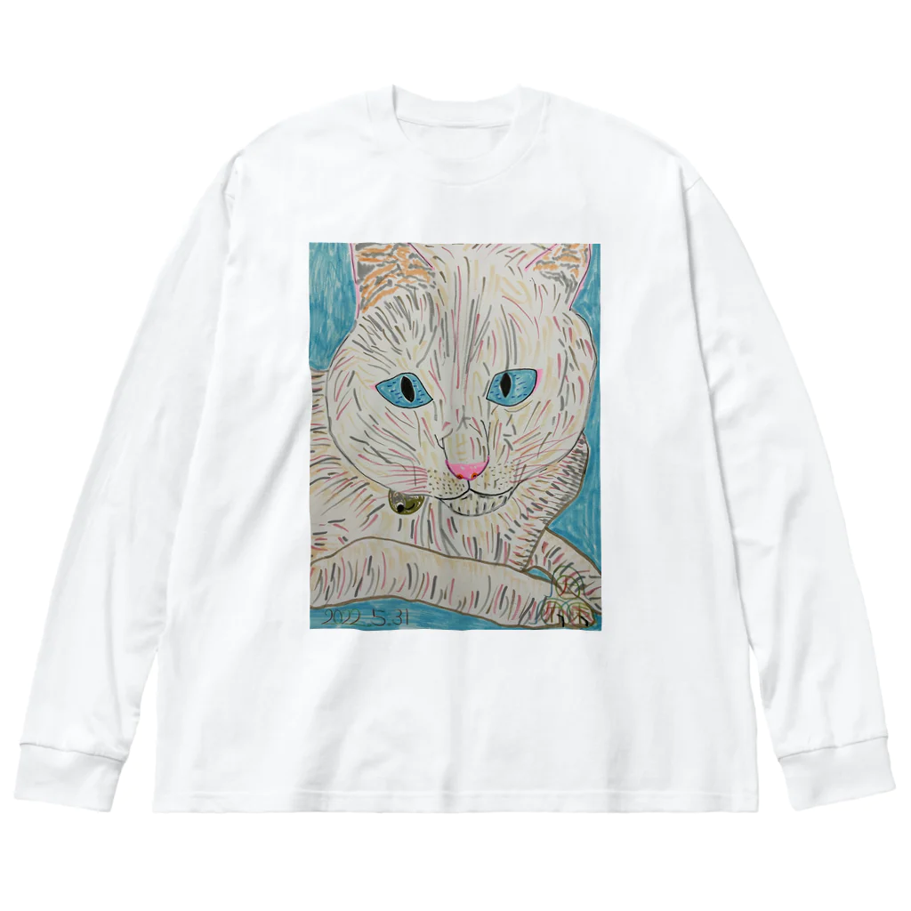 エド・ワード【江戸鉾の愛殿原】。の白猫 Big Long Sleeve T-Shirt