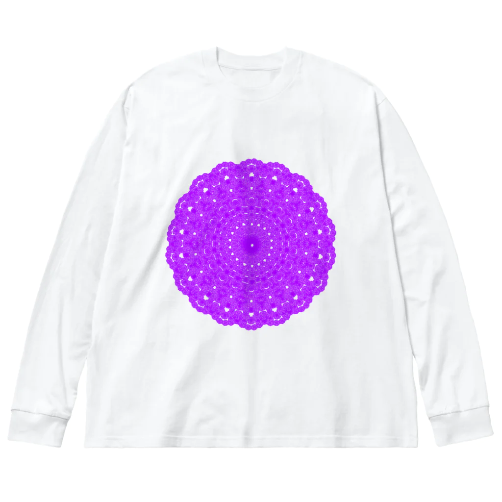 ひまわりの雪の華④パープル Big Long Sleeve T-Shirt