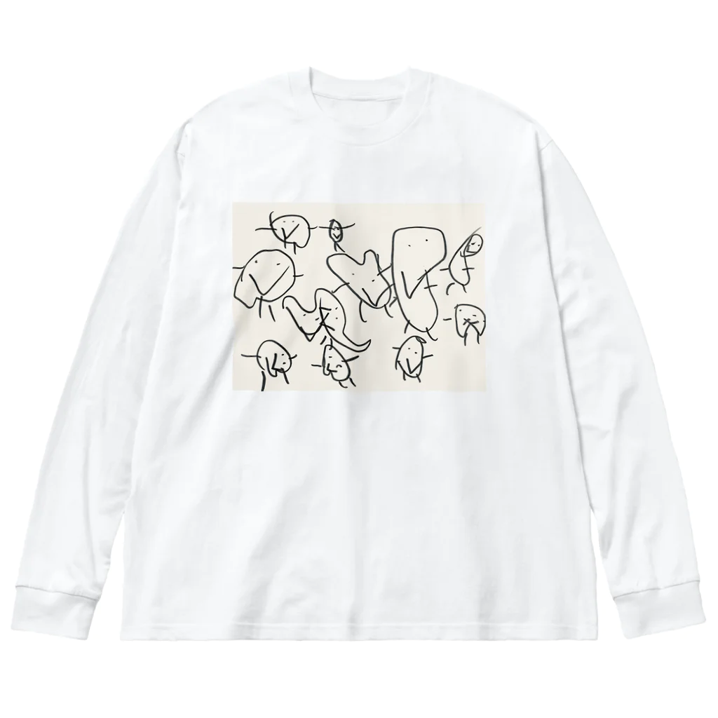 餅の山美術館の芋たち ビッグシルエットロングスリーブTシャツ