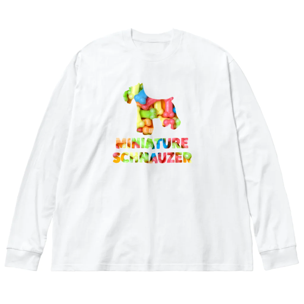 onehappinessのミニチュアシュナウザー　骨ガム Big Long Sleeve T-Shirt