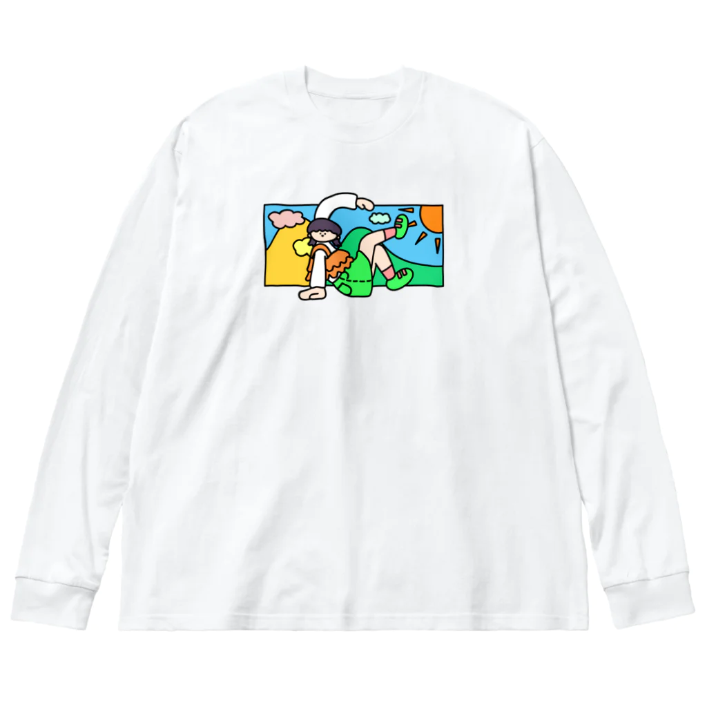 よもぎたけのこのGの女の子(前) ビッグシルエットロングスリーブTシャツ