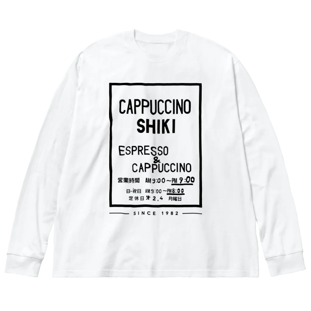 nininoのカプチーノ詩季 ドアサインデザイン ビッグシルエットロングスリーブTシャツ