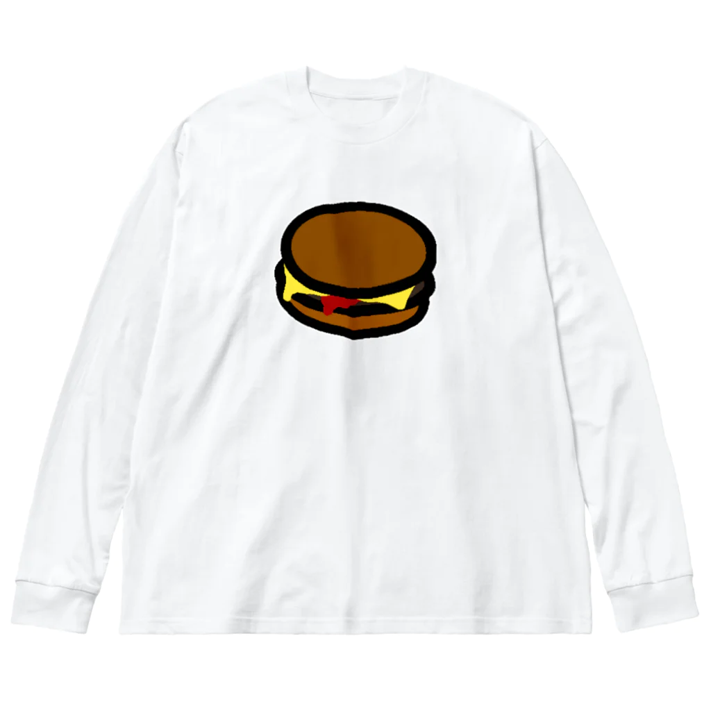 脂身通信Ｚの【両面プリント】のぼり旗♪ハンバーガー2009 ビッグシルエットロングスリーブTシャツ