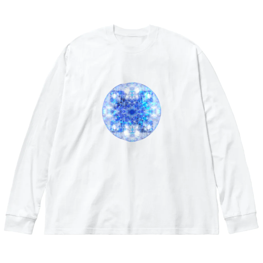 Cyan's graphicsのBlue graphics(circle) Big Long Sleeve T-Shirt