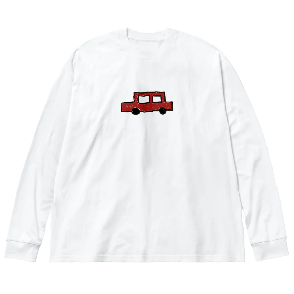 tamaccoの赤い車 ビッグシルエットロングスリーブTシャツ