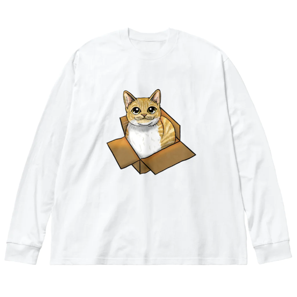 縁-yukari-のダンボールにゃんこ Big Long Sleeve T-Shirt