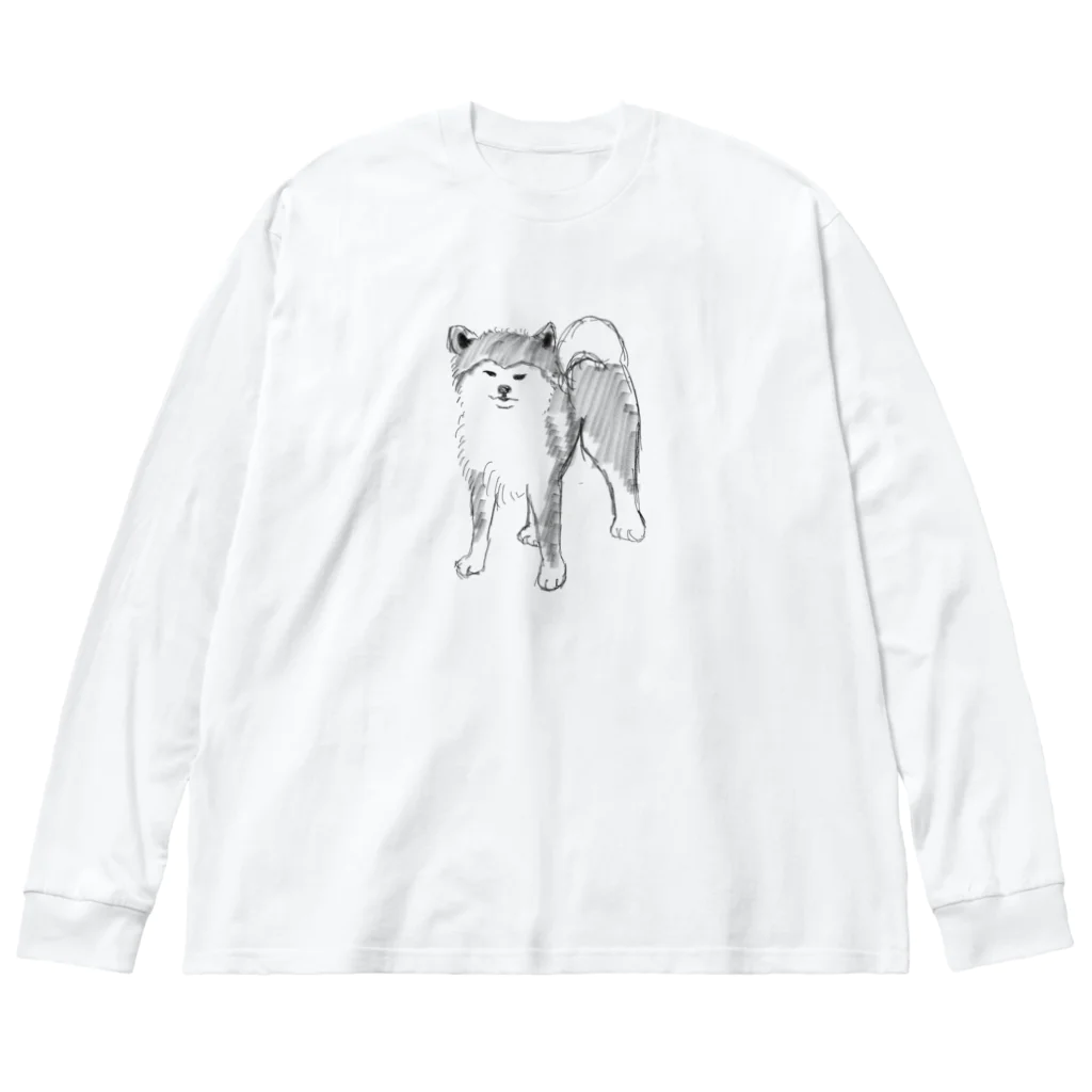 BlumeBellの鉛筆秋田犬 Big Long Sleeve T-Shirt