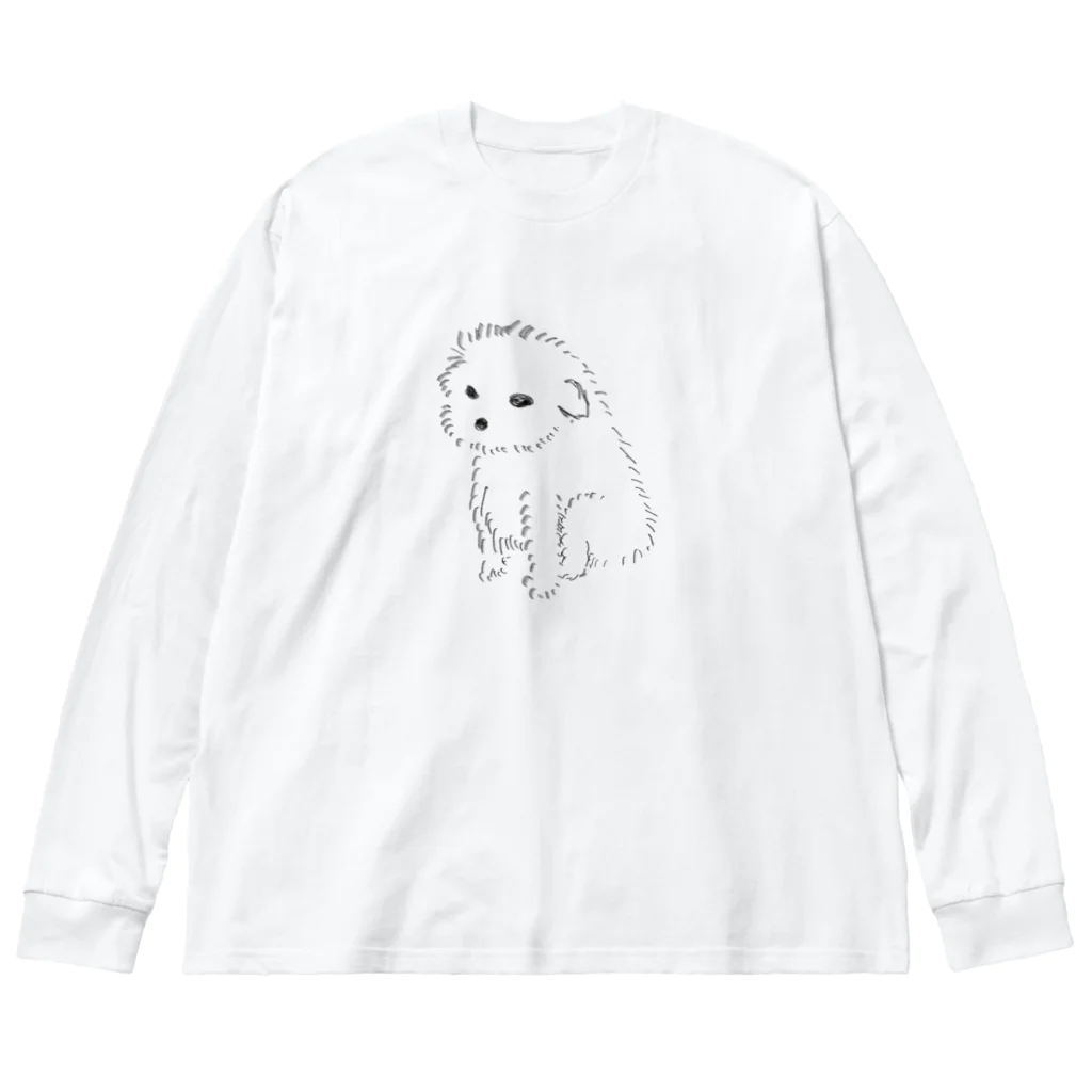 BlumeBellの鉛筆マルチーズポメラニアンミックス ビッグシルエットロングスリーブTシャツ