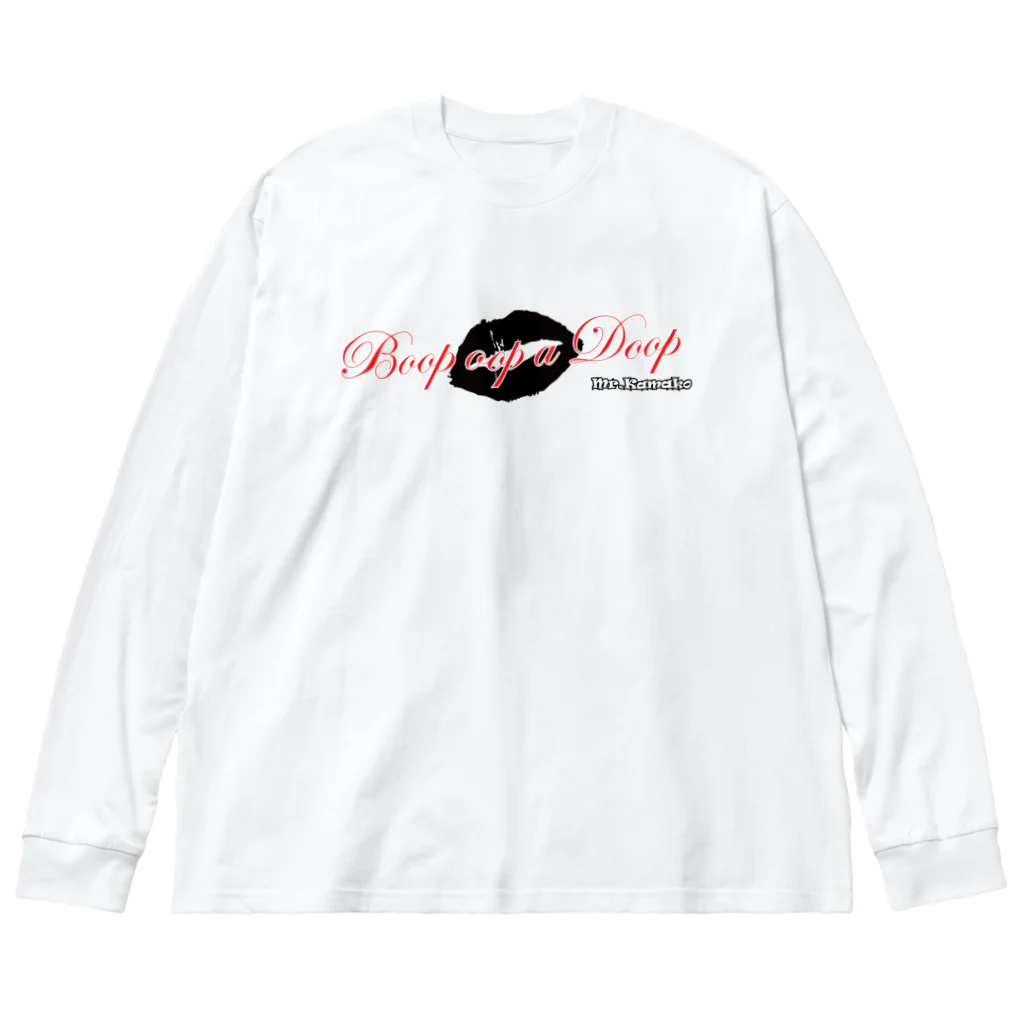 Mr.Kamako　～かま子の沼&かま子の飯 オリジナルグッズSHOP～のロゴ　モノクロ Big Long Sleeve T-Shirt