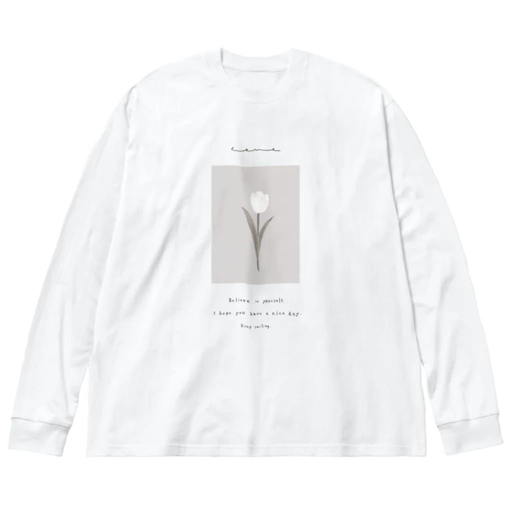 rilybiiのpeach belly milk tea × sugar Tulip* Message Big Long Sleeve T-Shirt