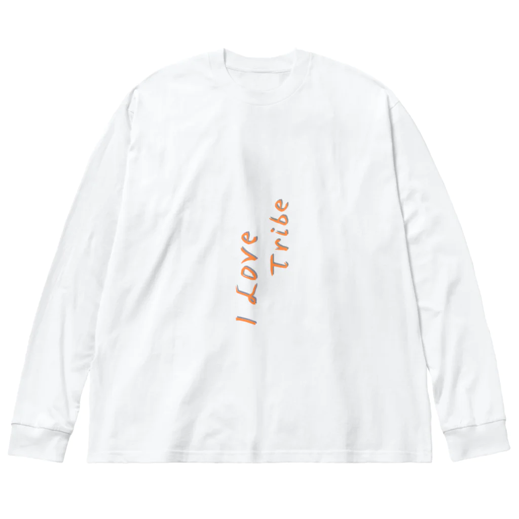 ミラくまのI LOVE Tribe 縦文字 Big Long Sleeve T-Shirt