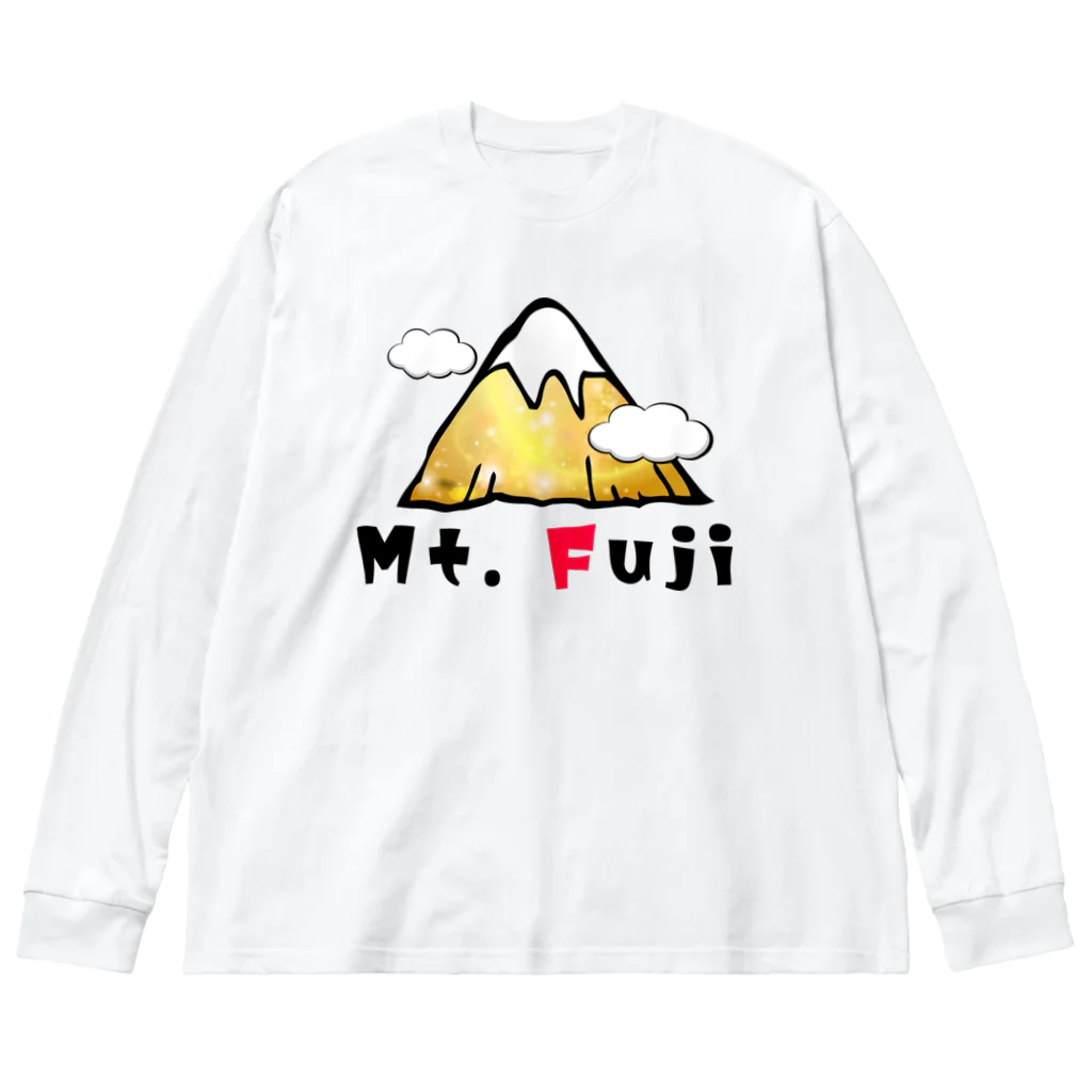 レアレアコクアのいいことありそう! 金運シリーズ　(富士山　Mt.Fuji) ビッグシルエットロングスリーブTシャツ