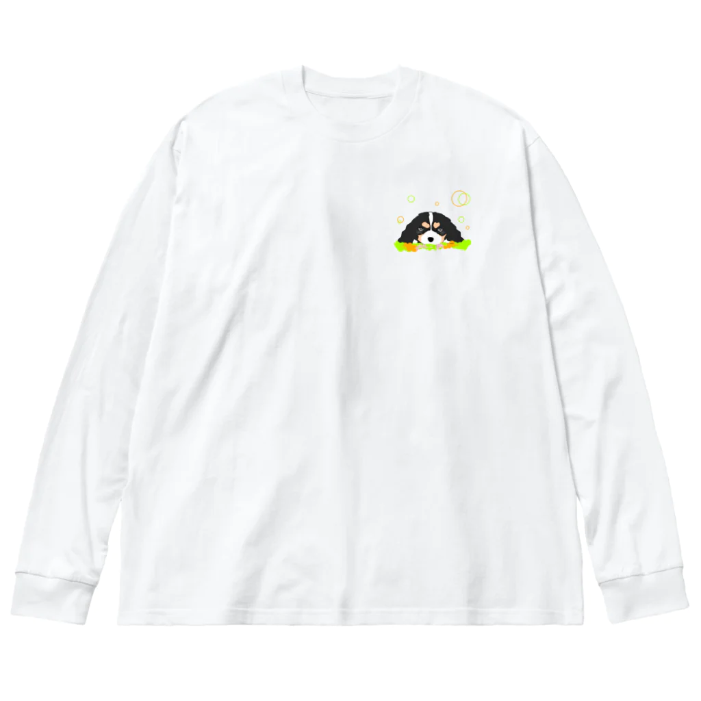 greetenのキャバリアトライカラー癒し犬 Big Long Sleeve T-Shirt