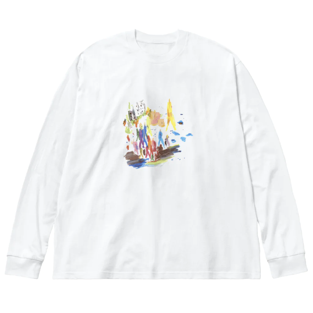 YUTAKAYAMATOJIの見える森と見えない道 Big Long Sleeve T-Shirt