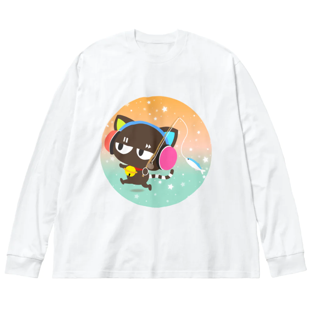 ゆるかわグラデーション＠NonnoDesignLaboのノンノネコ Big Long Sleeve T-Shirt