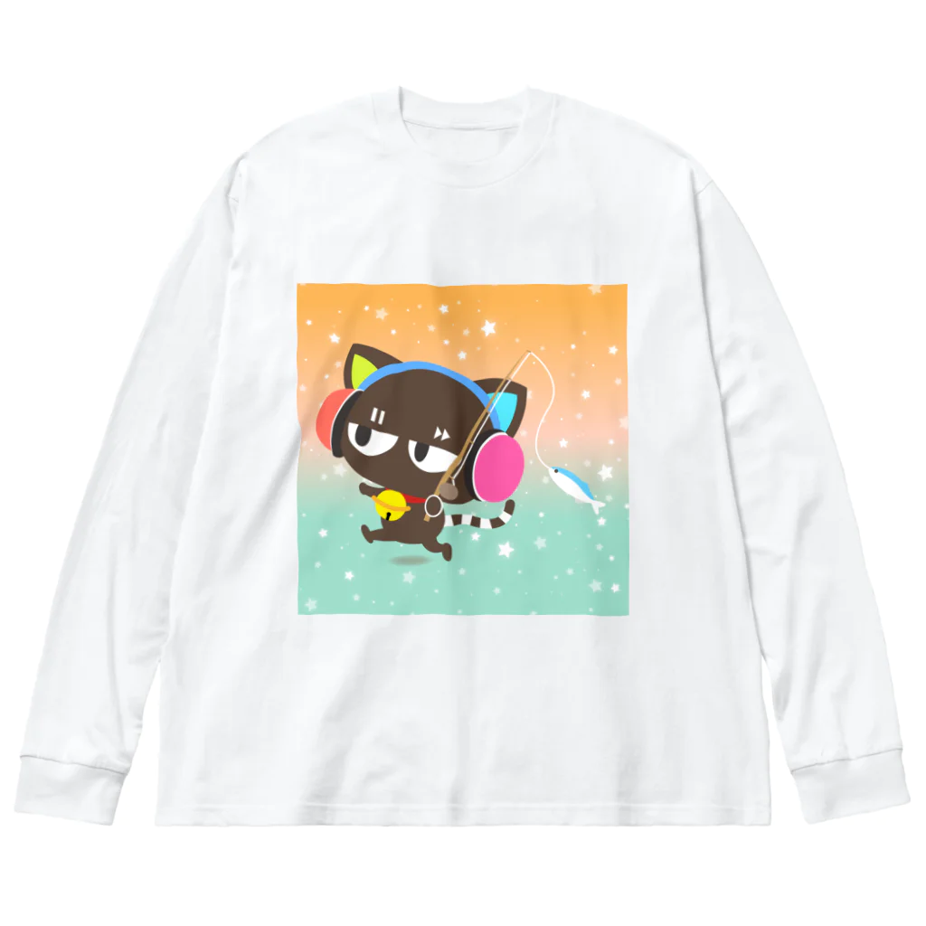 ゆるかわグラデーション＠NonnoDesignLaboのノンノネコ Big Long Sleeve T-Shirt