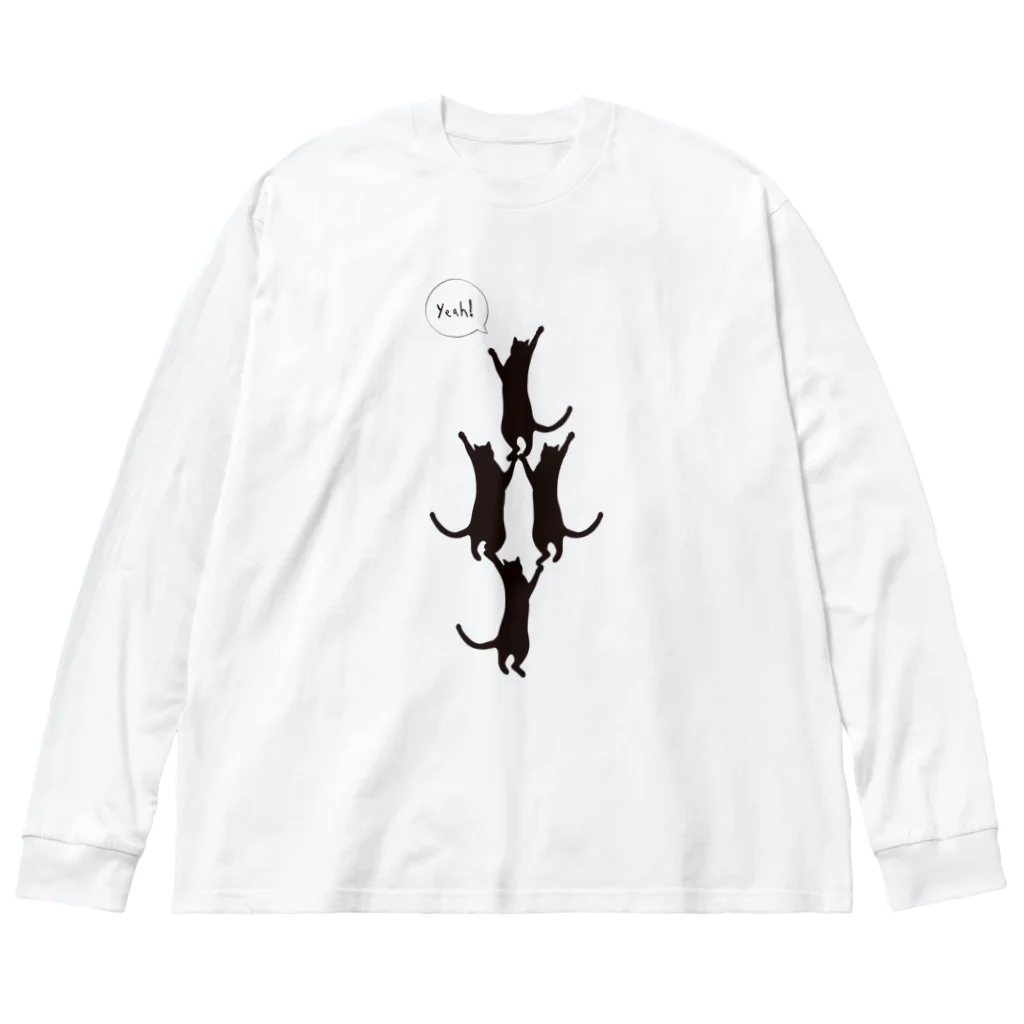 Bacoの頑張る黒猫さんたち Big Long Sleeve T-Shirt