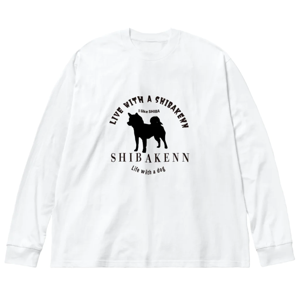 chicodeza by suzuriの柴犬のロゴ Big Long Sleeve T-Shirt