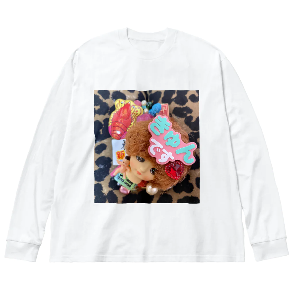 カルトベビー東京🍼🫧のキュンです デコ ICカードケース柄 原宿 個性 Big Long Sleeve T-Shirt