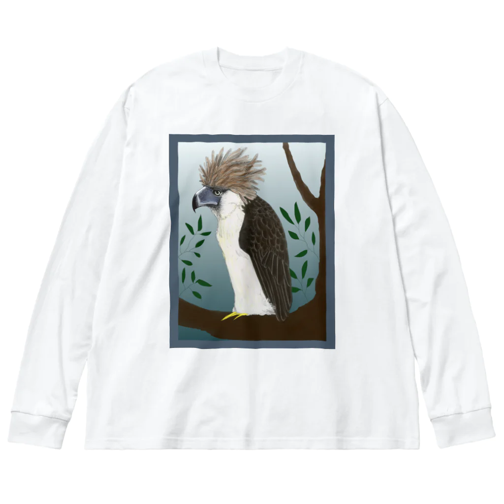 Sea of Grassの遠くを見るフィリピンワシ Big Long Sleeve T-Shirt