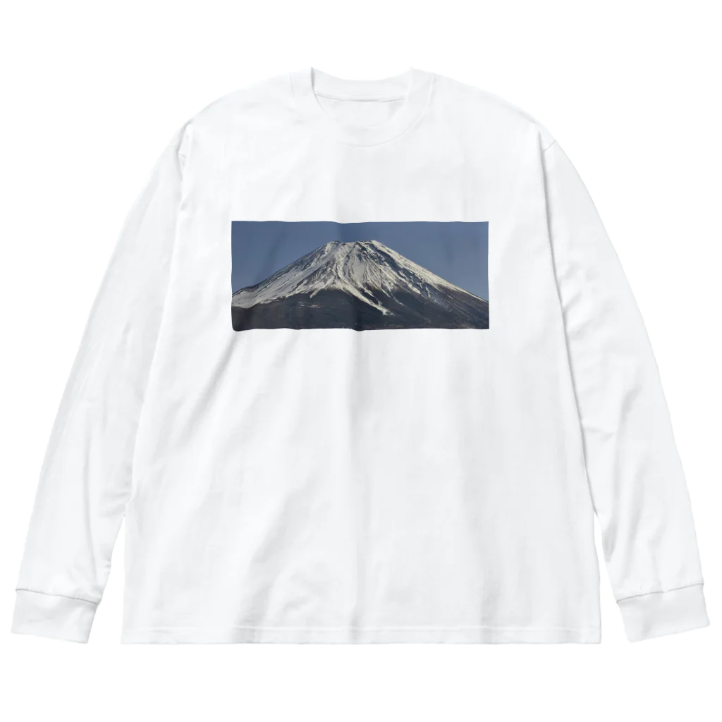 下田村の冠雪した富士山 Big Long Sleeve T-Shirt