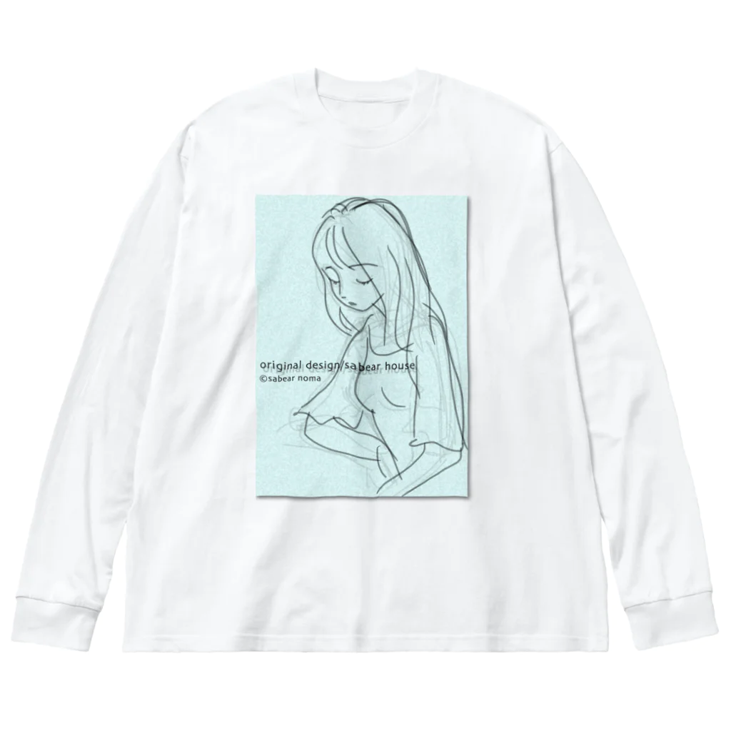 obosa_DENS/SABEAR_shop ＠SUZURIのrough drawing girl-1_ウェア ビッグシルエットロングスリーブTシャツ