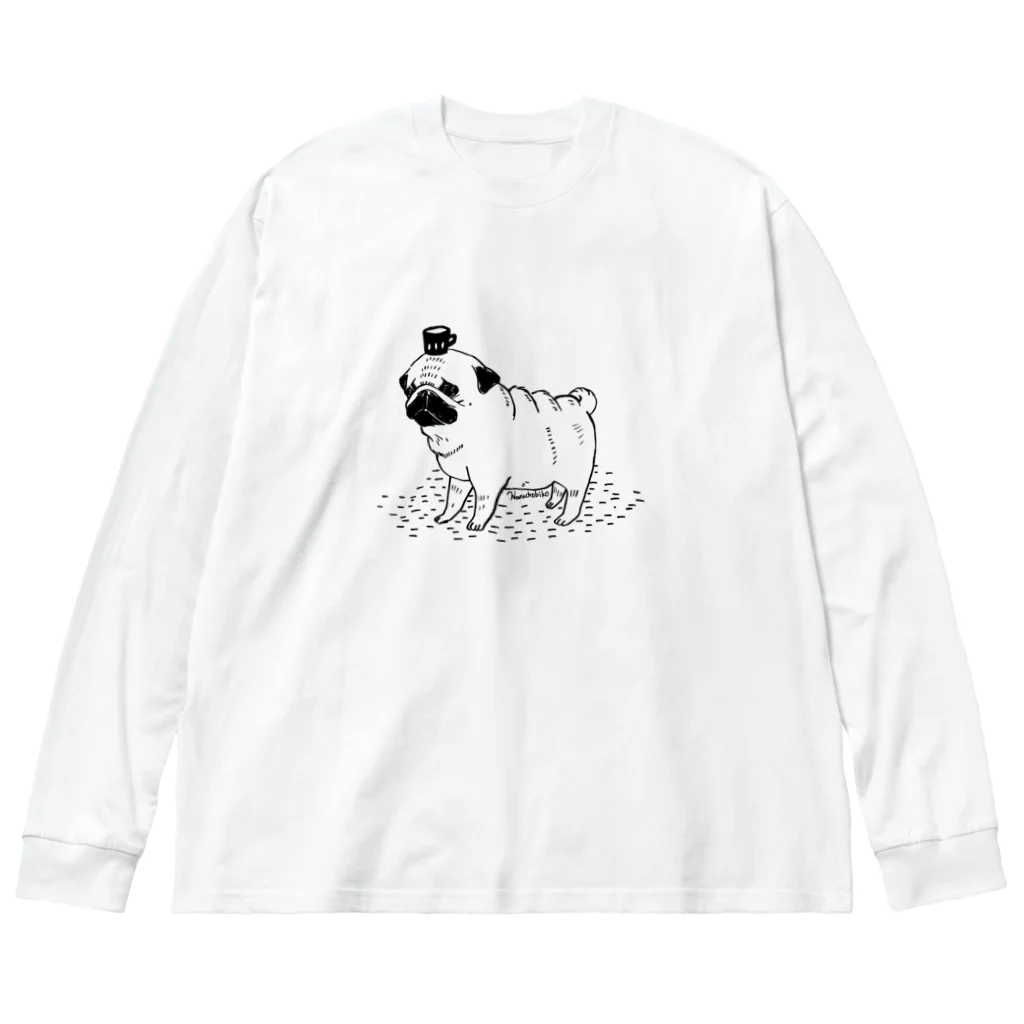 hanachobikoのコーヒーは飲めないパグ Big Long Sleeve T-Shirt