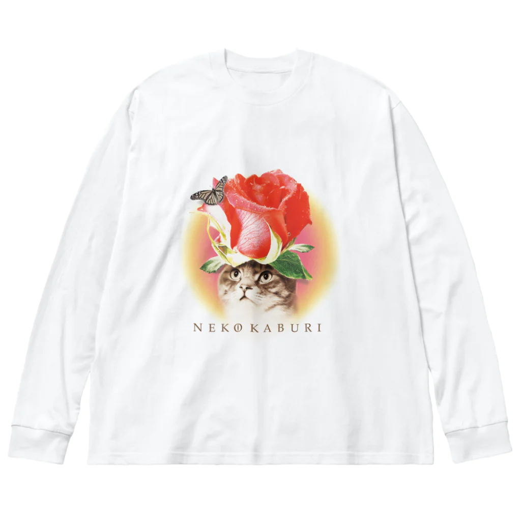 あっきー 🐈ねこ専門デザイナーのNEKOKABURI Big Long Sleeve T-Shirt