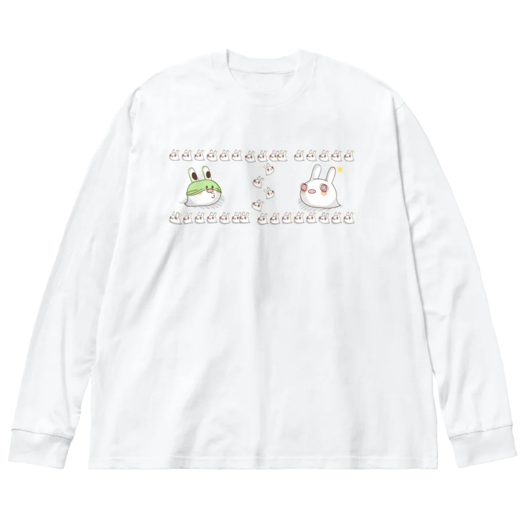 イラスト MONYAAT のそれじゃB級、死神くん。うさ魂デザイン ビッグシルエットロングスリーブTシャツ