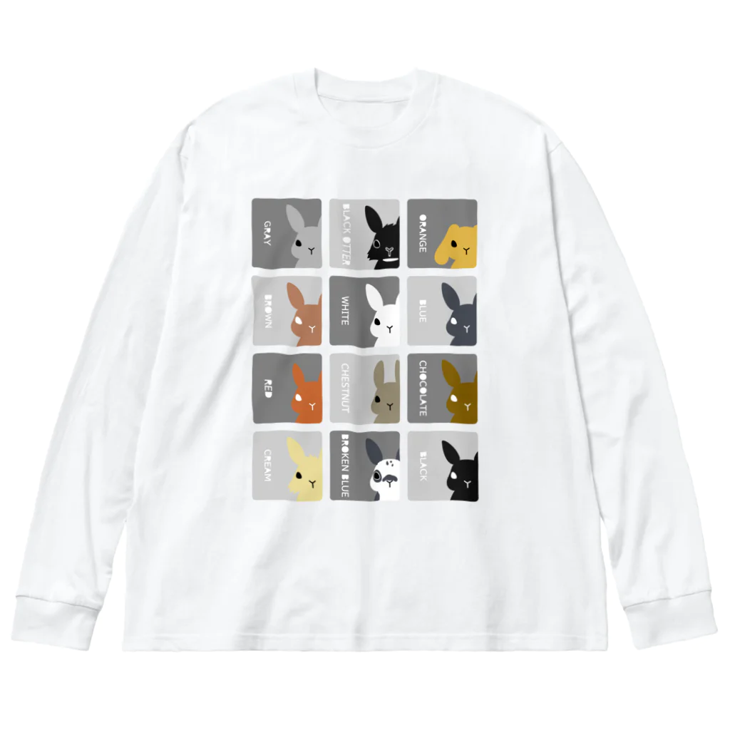 幸うさ.comのうさぎの毛色図鑑シックグレー ビッグシルエットロングスリーブTシャツ