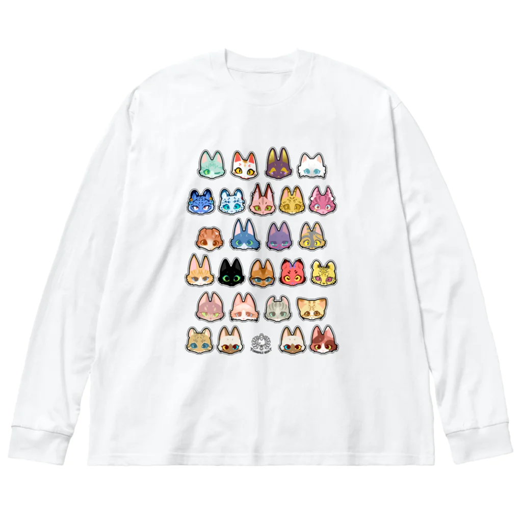 トンガリゴートの猫科JKアニマルver ビッグシルエットロングスリーブTシャツ