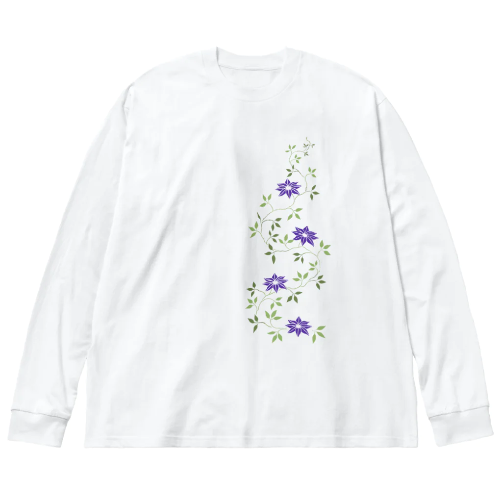 ツバメ堂の鉄扇の花 ビッグシルエットロングスリーブTシャツ
