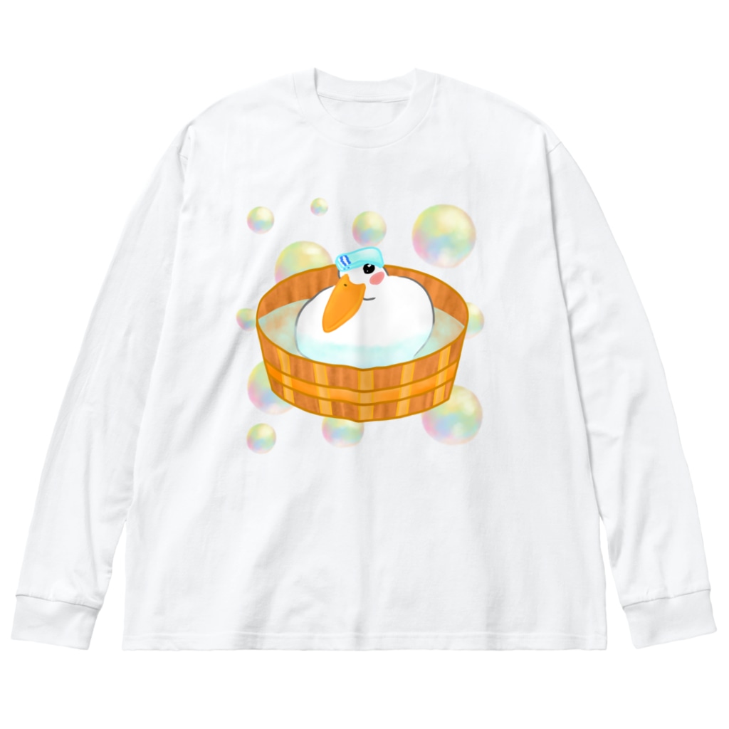 Lily bird（リリーバード）のほわほわ水浴びコールダック♪ Big Long Sleeve T-Shirt