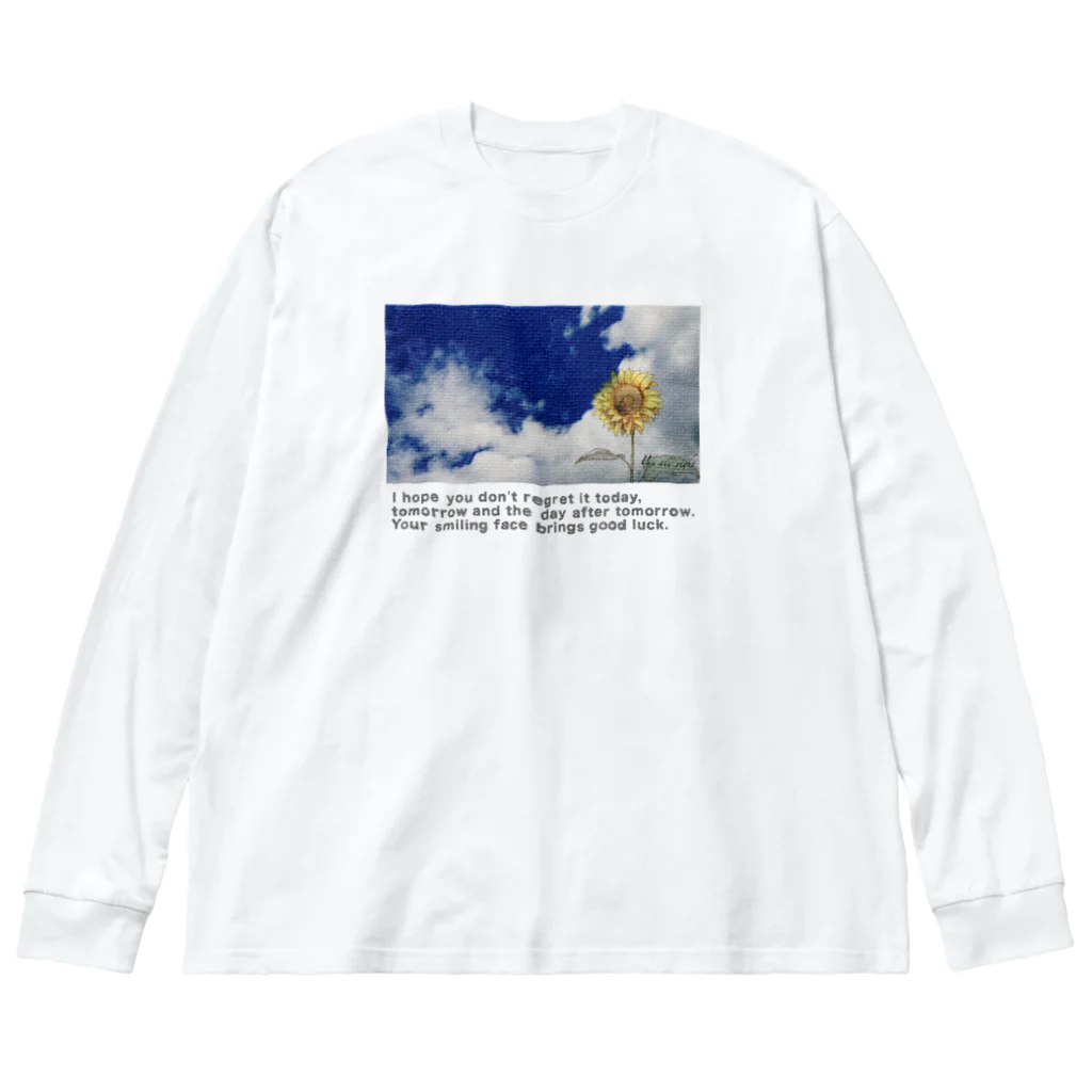 yuu all rightの〝空とひまわり〟向日葵 Big Long Sleeve T-Shirt