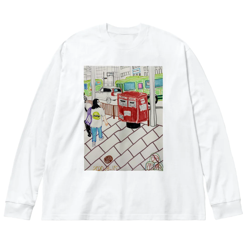 エド・ワード【江戸鉾の愛殿原】。の赤ポスト📮四条河原町 Big Long Sleeve T-Shirt