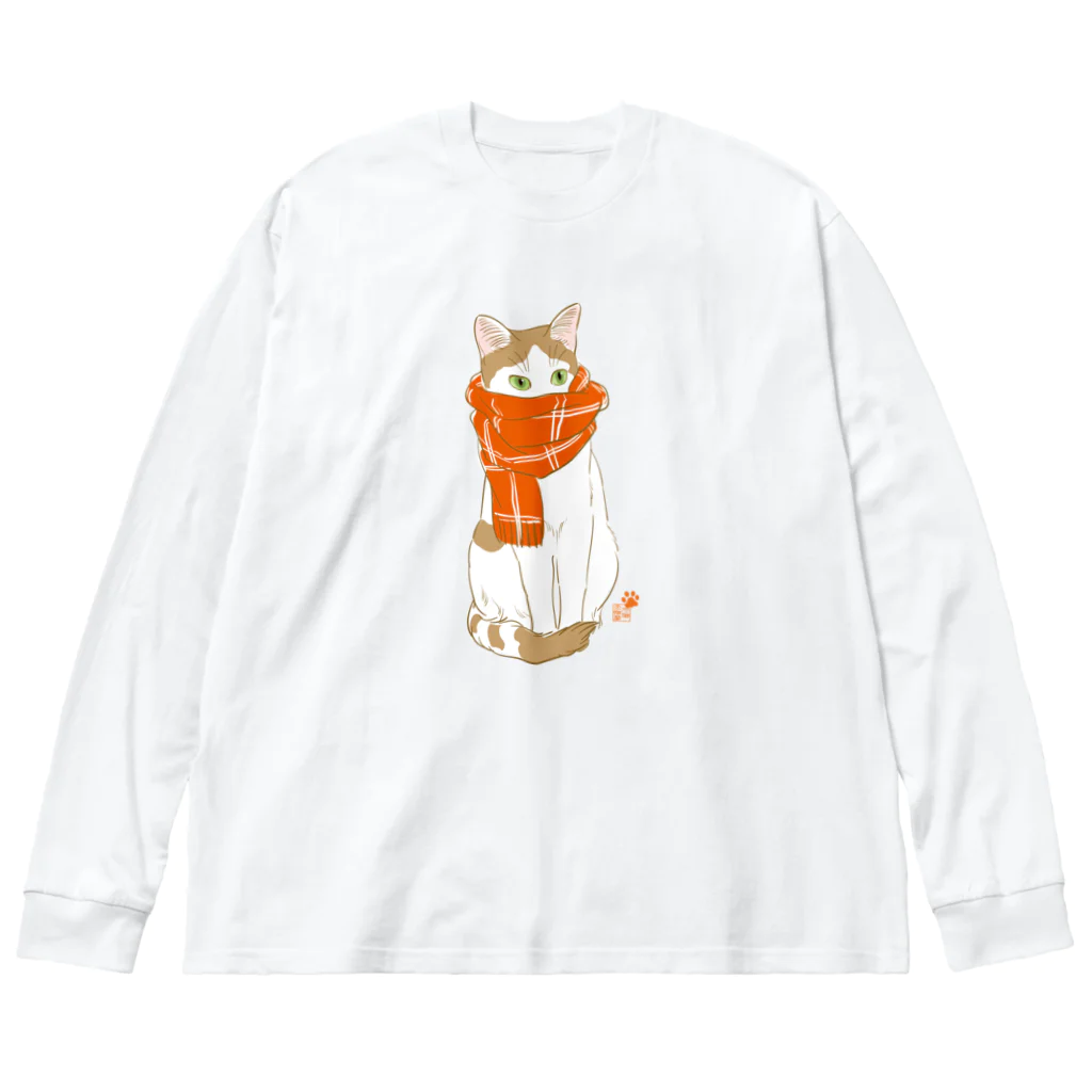 元祖ふとねこ堂のえりまき ビッグシルエットロングスリーブTシャツ