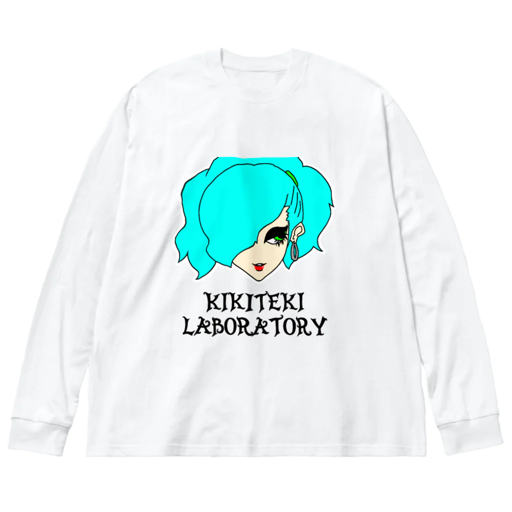 KIKITEKI_LABORATORYのPONITE GAL ミント×黄緑 ビッグシルエットロングスリーブTシャツ