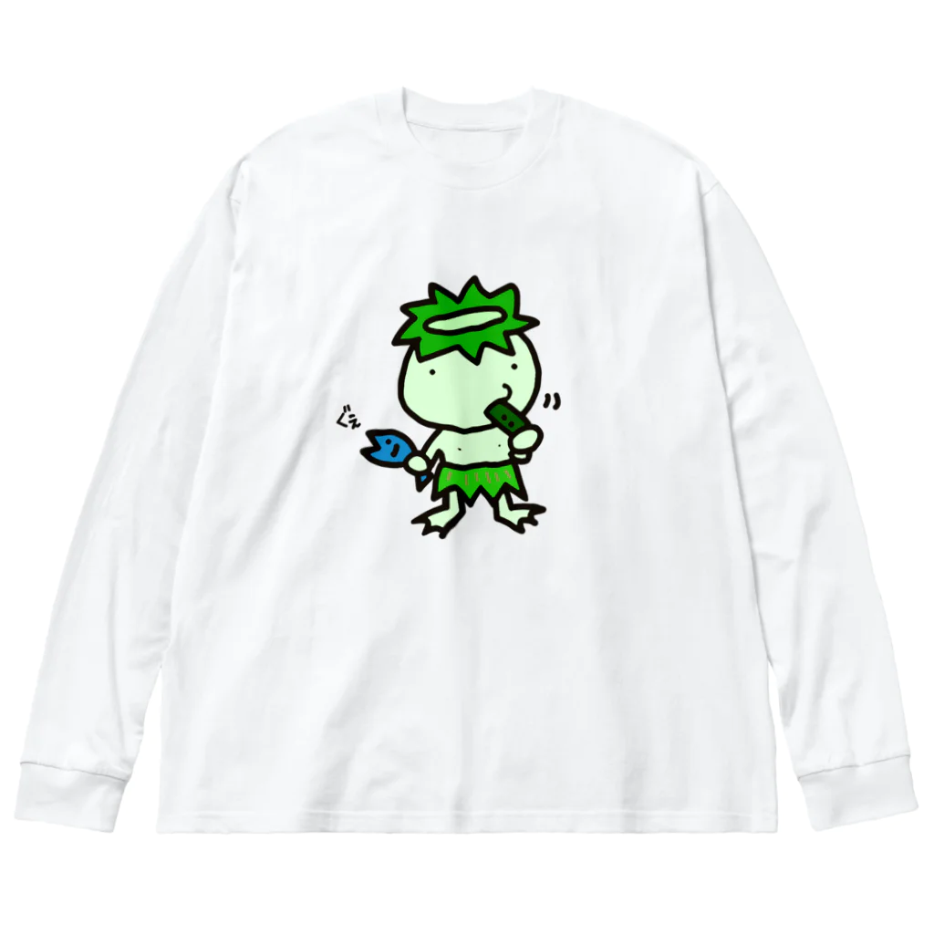 amakara_のきゅうり喰うカッパ Big Long Sleeve T-Shirt